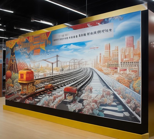 铁建参建的铁路工程文化展板,传承文明,创新未来